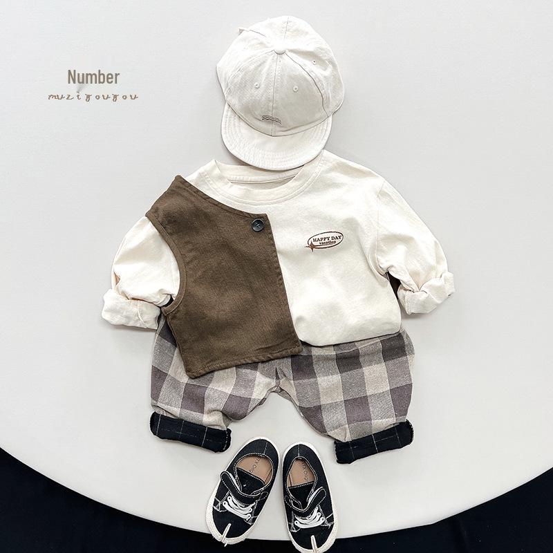 Japanese & Korean Plaid Pants: 2025 Spring/Summer Loose Harem Style for Boys & Girls - Trendy Retro Kids' Casual Wear