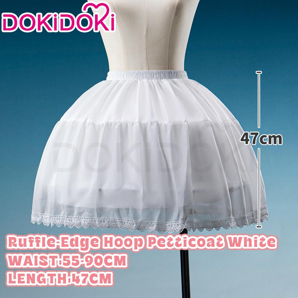 IN STOCK Underskirt Petticoats Bustle Cosplay Props DokiDoki Halloween Skirt Dress Petticoats Long Short White Black Bustle