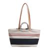 Canvas Bag With Contrast Stripes For Casual Daily Use Women Summer Fashion