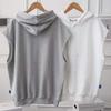 Women's Casual Loose Hooded Sweatshirt Large Size Mid-length Sleeveless Coat Solid Color Vest Top