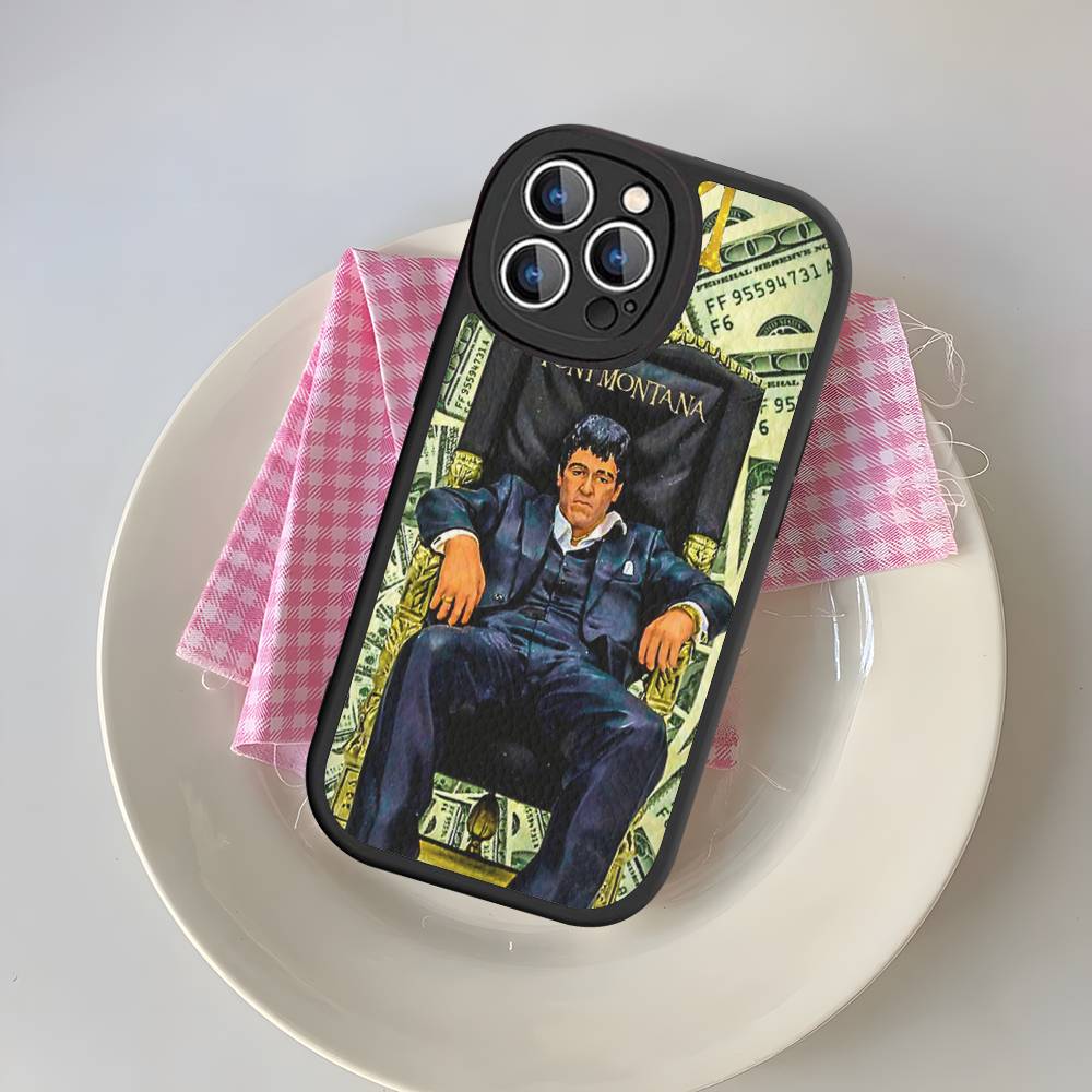 Classic Tonny Montanas Scarface Leather Phone Case For IPhone 16 15 14 Pro Max Plus 13 12 11 Silicone Cover