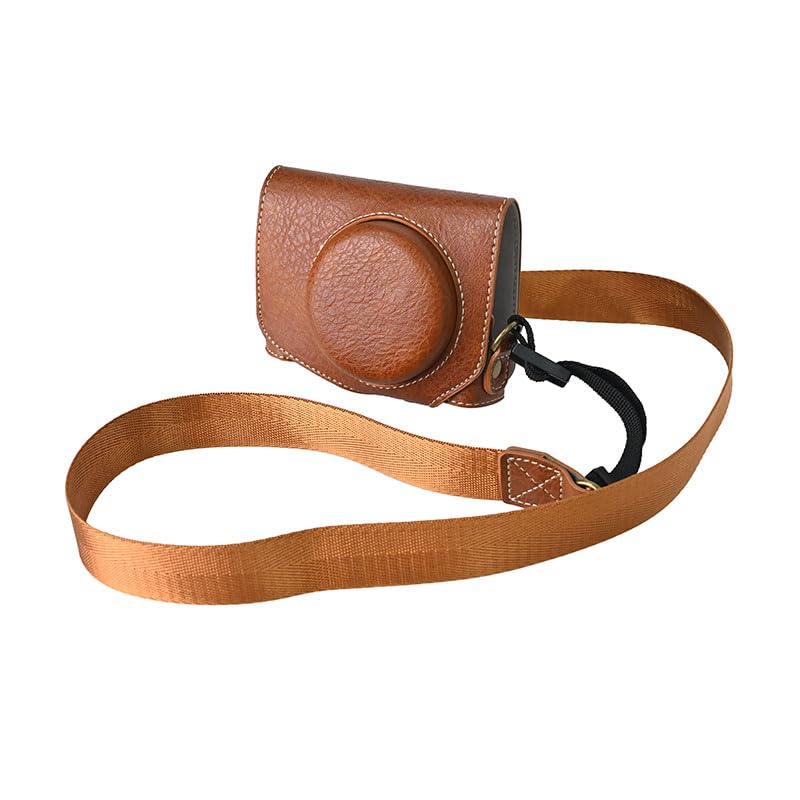 ITARUKEN PU Leather Protective Case for Canon PowerShot G7X Mark III with Strap Camera, Brown,