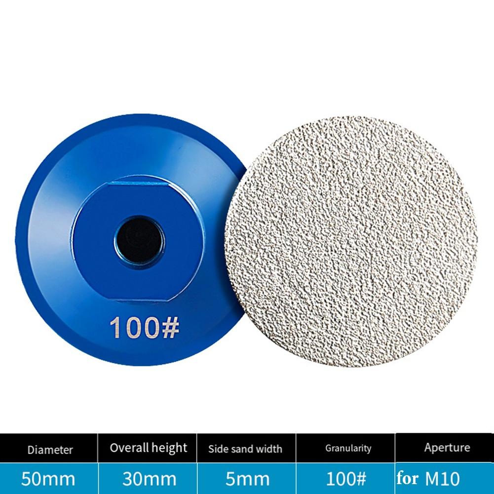 1pc 45/60/100Grit Grinding Wheel 50mm Brazed Flat Grinding Head Marble Stone Trimming Polishing Disc Abrasive Pad Power Tool