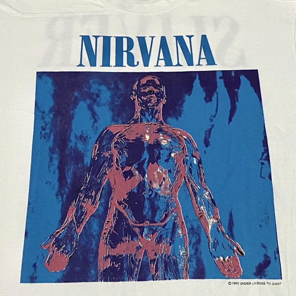 

Vintage 1993 Nirvana Sliver Size L Band Tour 90s Single Stitch T-Shirt REPRINT 4XL