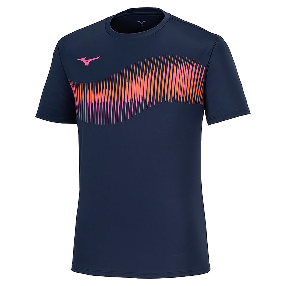 Mizuno Table Tennis Game Short JTTA Size XL Shirt, Sleeve, Certified, Moisture-Wicking, Quick-Drying, Unisex, Navy, 82JAB111,