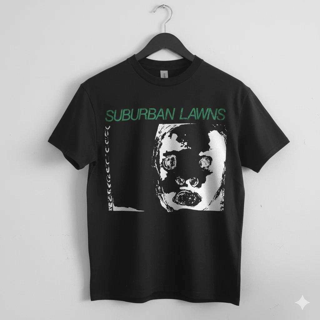 Suburban Lawns Graphic T-Shirt Black Post Punk New Wave Band Tee - T250 S