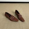 Vintage British Style Women's Flats Fashionable Retro Thick Heel Loafers Autumn Winter Low Top Flat Women's Shoes