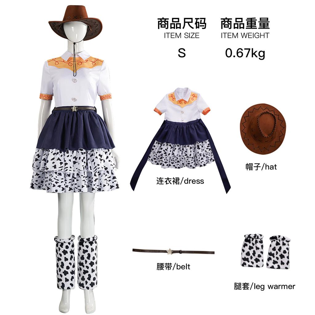 Costume da Jessie di Toy Story per Donna, Set da Cowgirl, Abito Cosplay del Personaggio del Film Anime