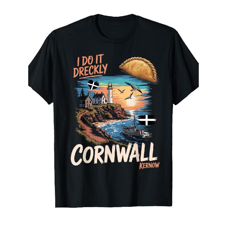 Cornwall Kernow St Pirans Flag Idea for Cornish Themed T-Shirt S чёрный