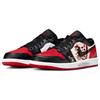 Jordan Air Jordan 1 Abrasion Resistant Breathable Low Top Vintage Basketball Shoes Women's Bred Toe 553560-161(Team10-)