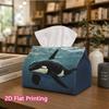 1pc, 2d Flat Printing, Tissue Box Killer Whale Pattern Printed Tissue Box, Suitable for Bathrooms, Living Rooms, Bedrooms, Dressing Tables, Coffee Tab