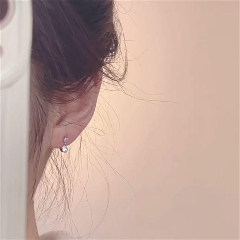 

Zoozmini Normcore Pairs Zircon Earrings Ear Piercing Temperament Entry Lux Easiest for Match Earrings Sleep No Need to Take off Ear Studs Silver plated(1 pair)