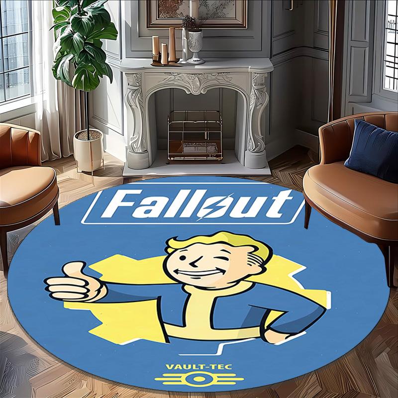 1pc NUKA-BOMBS Fallout1 Print Round Carpet Chair Round Carpet Suitable for Bedroom Living Room Home Decorative Carpet