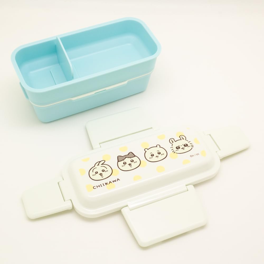 OSK CKW Bento with Chiikawa Made In Dishwasher and Microwave (OSK) No.5 Box, Two-Tier Dividers, 600ml, Design, Japan, Antibacterial, Safe, PCW-600S