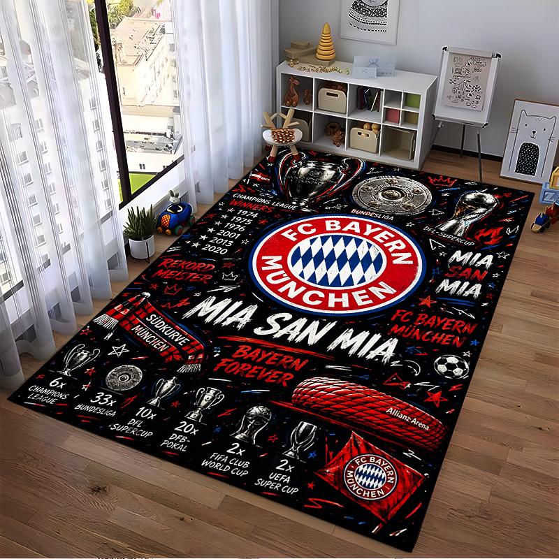 Bayern Munich Champions Design Rug Non-slip Rug Suitable for Living Room and Bedroom Sofas.