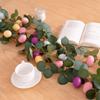Green Leaf Easter Eggs Tactile Soft Rubber Simulation Flowers Vine Decorations Colorful Egg Artificial Eucalyptus