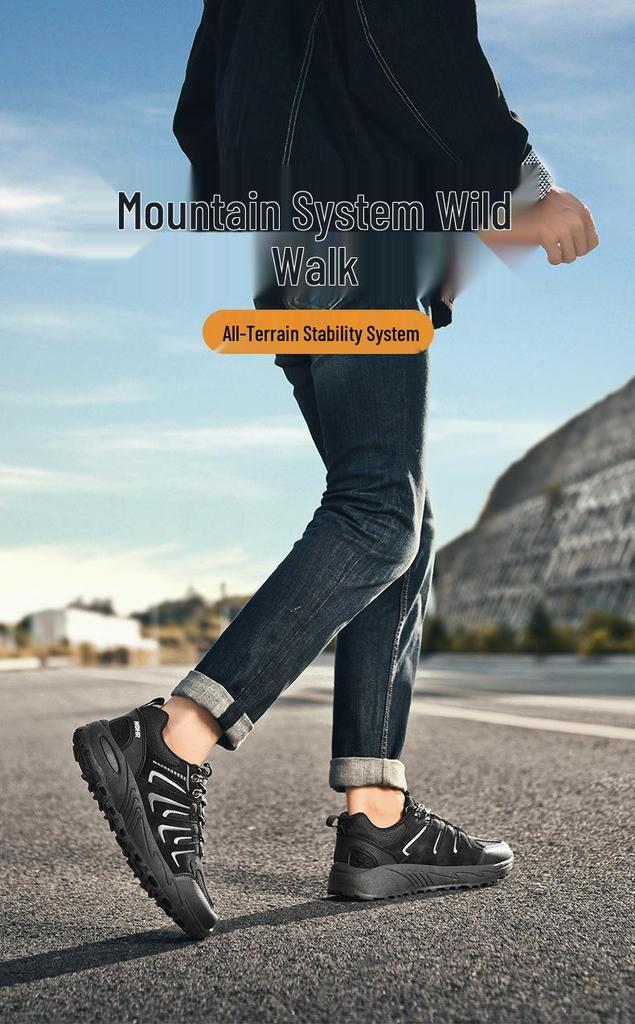 2025 Men's Non-Slip Hiking Shoes - Outdoor Mountaineering & Camping, Thick Sole, Breathable, Casual, Large Sizes