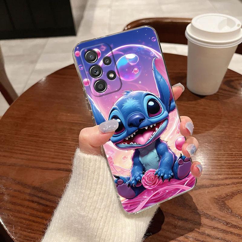 Klare Hülle für Samsung Galaxy A57 A37 A56 5G A36 Hüllen A55 A54 A35 A26 A07 A17 A16 A06 A34 A15 Weiche Abdeckung Cartoon Stitch Disney