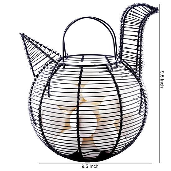 24,13 cm Eierkorb im Landhausstil aus schwarzem Metalldraht mit Hühnermotiv, dekorative Küchenaufbewahrungskörbe, 1er-Pack