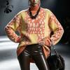 Women's Fashion Casual Fall Winter Leopard Print Long Sleeve High Neck Sweaters