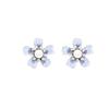 S925 Silver Gradient Blue Flower Crystal Earrings for Women - Summer Fresh & Versatile Design