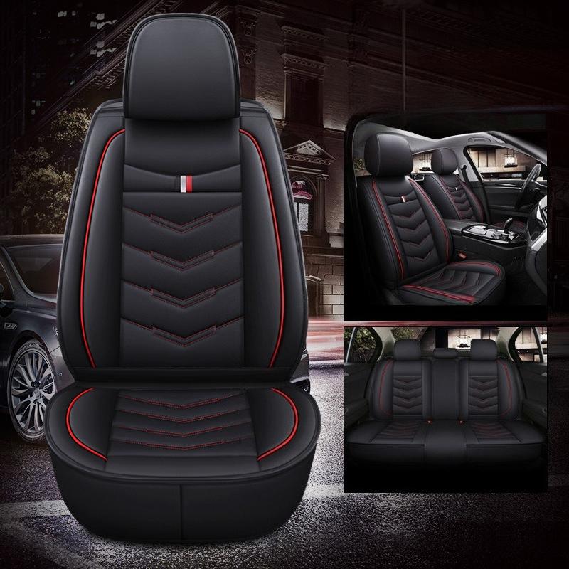 Full Wrap PU Leather Seat Covers, Five-Seat Seat Cushions, Full Set of Five-Seat Seat Covers, Compatible with Five-Seat Vehicles, New Seat Cushions
