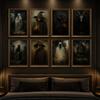 Dark Gothic Halloween Canvas Gallery Wall Print Witch Ghost Doctor Goat Skull Wall Art Vintage Moody Spooky Home Decor Gift