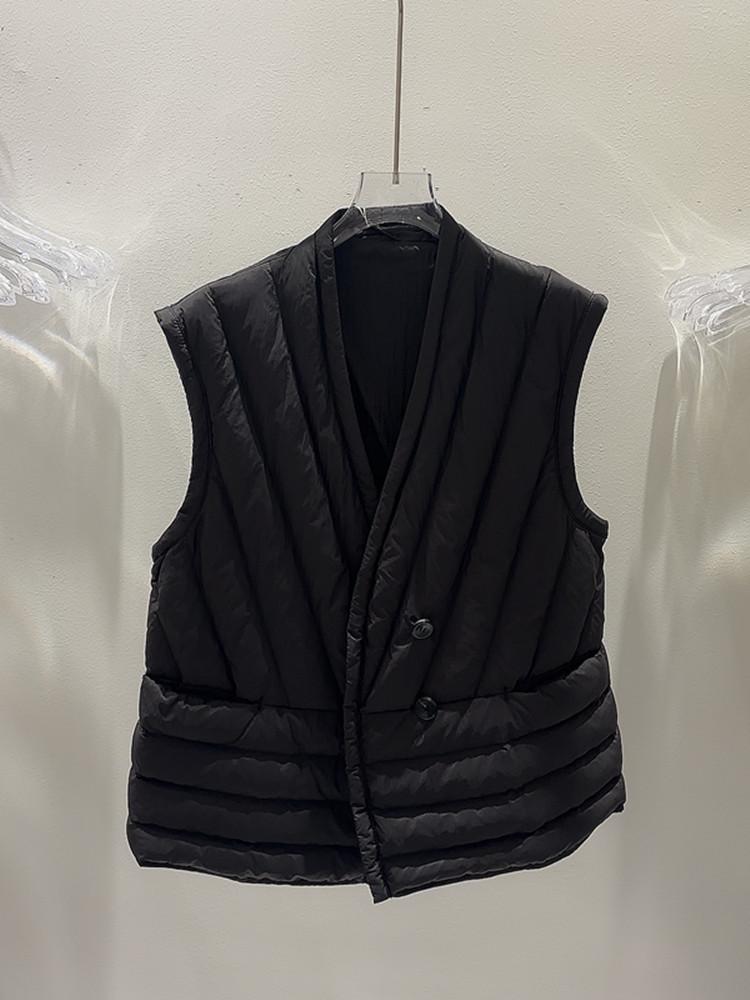 White Duck Down New Light Down Vest Women's Short V-neck Liner Is Thin and Warm Autumn and Winter Vest Tide