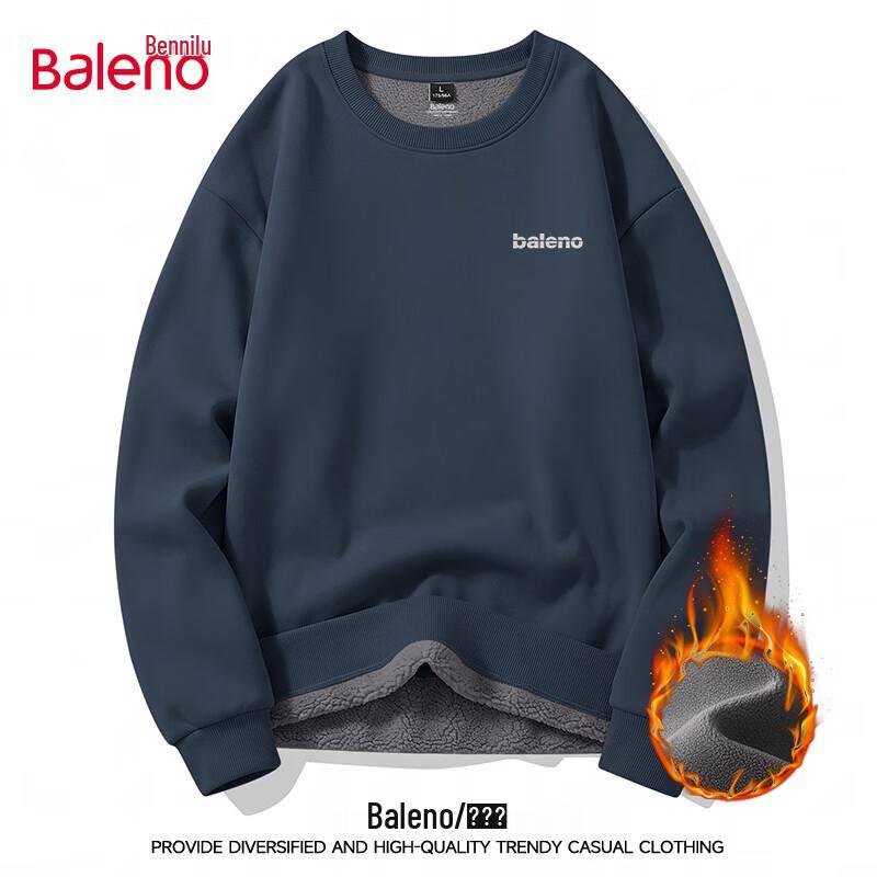 Baleno Men's Winter Fleece-Lined Crewneck Sweatshirt