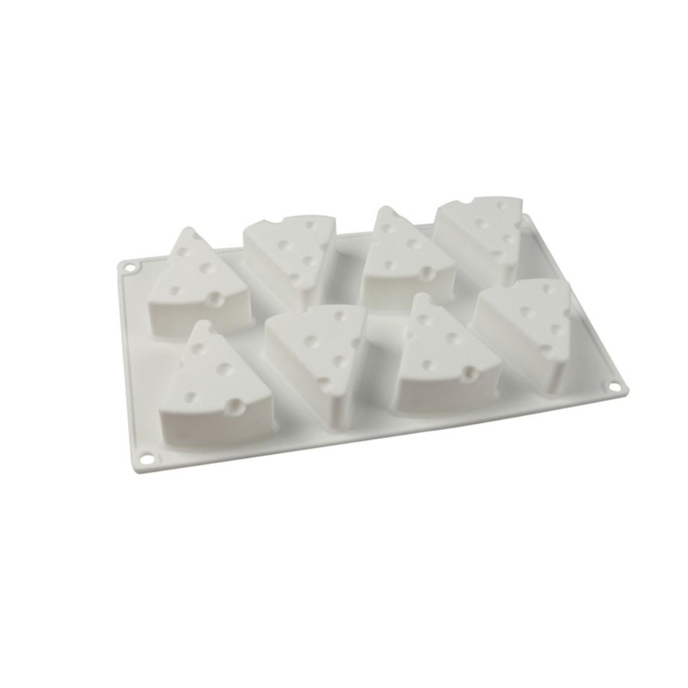 Heat Resistant Cheese Shape Silicone Mold 8 Cavity French Pastry Mold Creative Baking Mold Pudding