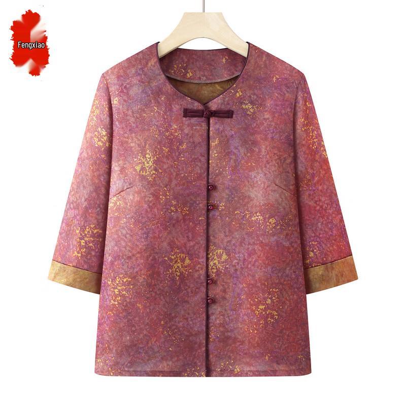 Elderly Women s Chinese Style Summer Shirt 3XL