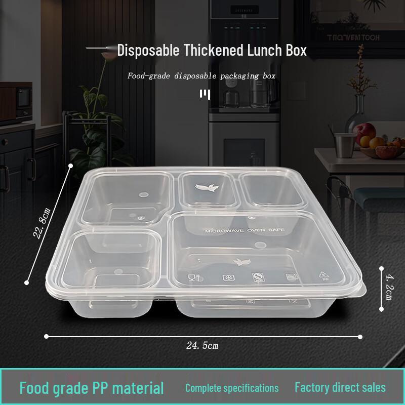 Jinmei Hewang 5-Compartment Disposable Meal Prep Containers