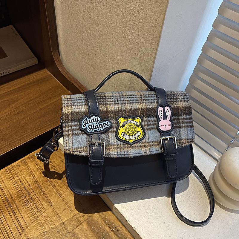 

Zootopia Cambridge Satchel, New Baseball Bag, Stylish and Trendy Crossbody Messenger Bag, Retro British Preppy Style Handbag 0201 синій