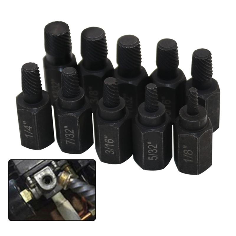 10pcs Heavy-Duty Screw Extractor Set Screw and Bolt Extractor Set for Removing Broken Screws, Bolts, Studs, Fittings,