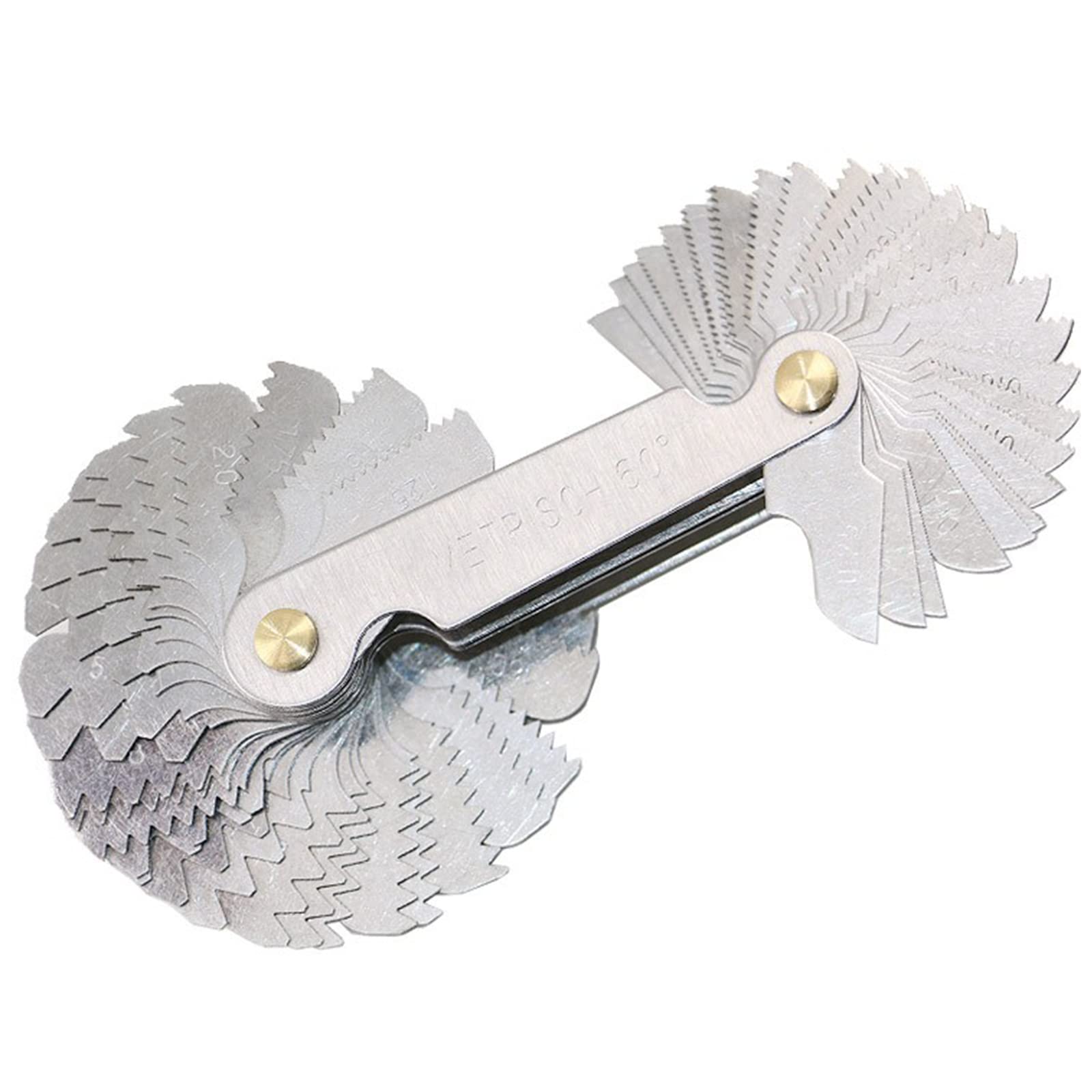 

LIKENNY Нержавеющая сталь Шагомер резьбы Метрические калибры 28 Дюймовые калибры 6 Единицы США 58 Калибров в Стандартном измерении шага резьбы Болт Стандарт