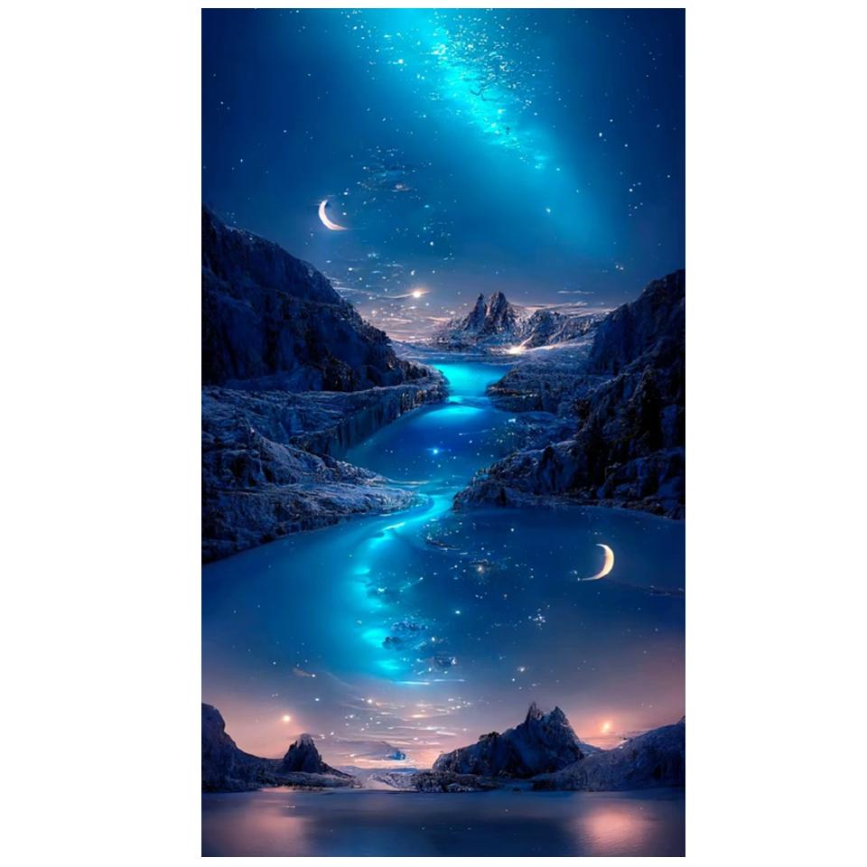New Arrival 5D Diamond Painting Starry Sky Landscape Full Diamond Mosaic Cross Stitch  Kits Rhinestone DIY Embroidery Home Decor