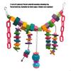 Colorful Natural Play Toy For Medium Large Birds Safe Chewing Bird Cage Hanging Activity Foraging Toy P9YB