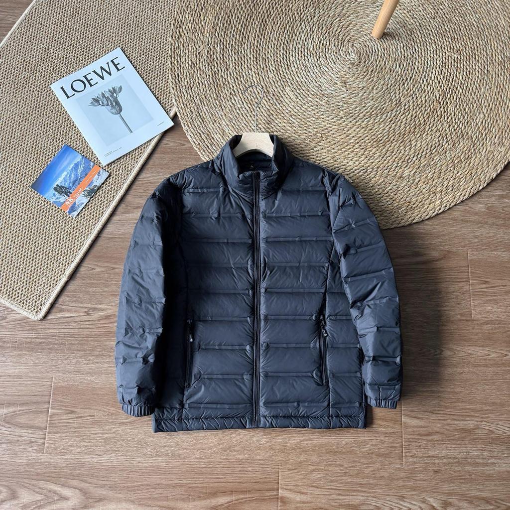 Men's Lightweight Winter Down Jacket - Essential Stand Collar for Outdoor & Commuting Warmth