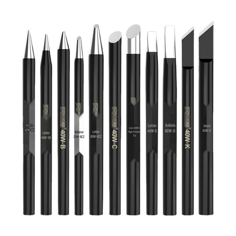 Electronic Welding 30W/40W/60W Pointed & Horseshoe Black Diamond Soldering Iron Tip