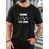 Men's TRADING IS MY CARDIO Pattern Summer Casual Crew Neck Short T-shirt