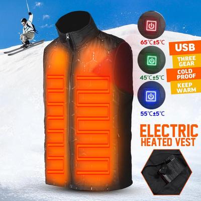 USB Electric Winter Heated Men Women Warm Vest Heating Coat Jacket Clothing Skiing