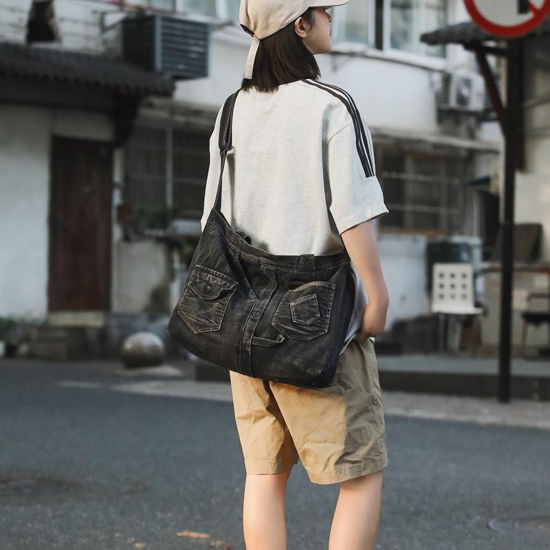 Fashion Casual Large Capacity Denim Bag Women'S Simple Versatile Shoulder Bag Commuter Underarm Bag