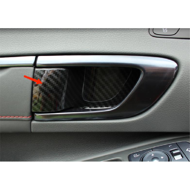 Carbon Fiber Inner Door Handle Bowl Lid Cover Trim For - Hyundai Sonata
