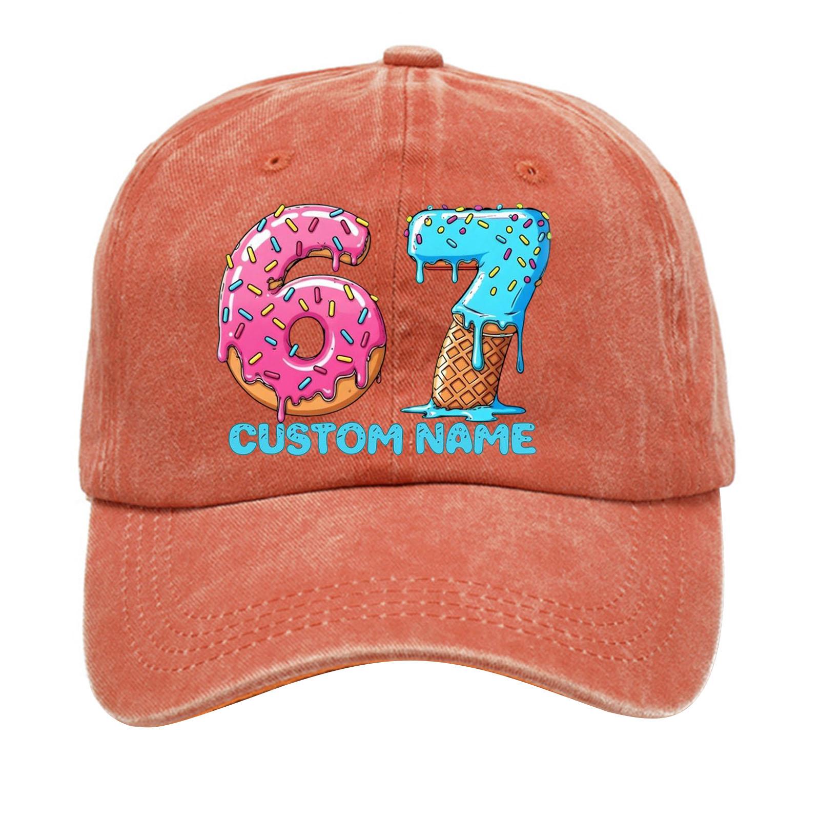 

Washed Cotton Baseball Cap With Printed Distressed Soft Top Denim Hat For Men, European And American Retro Hat One Size шафрановый