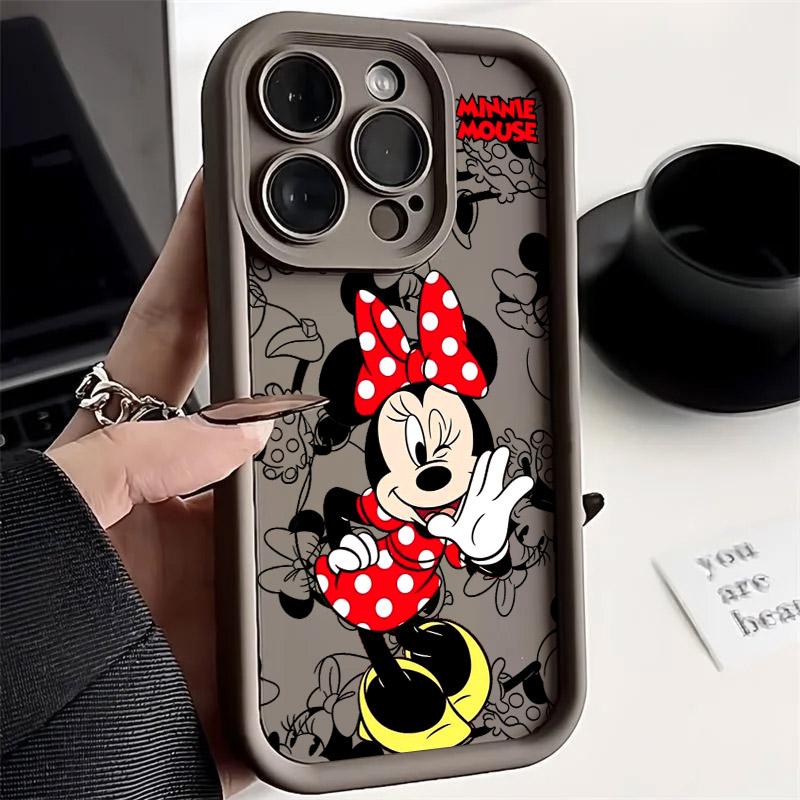 Pink Minnie Mouse Phone Case For iPhone 17E 11 12 13 14 15 16 17 Pro Max Fundas 17 Air Plus 16e Mini Silicone Back Cover