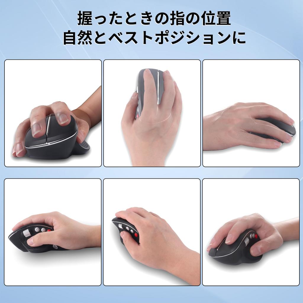 Wireless, Quiet 2.4GHz, 6-Button Mouse, Medium Size [With BackForward Buttons], 4800 DPI Switchable, Ergonomic Optical Mouse with Receiver, Vertical