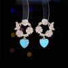 Women's Light Luxury Design Elegant Zircon Flower Round Pendant Earrings Fashionable And Versatile Niche Design Earrings