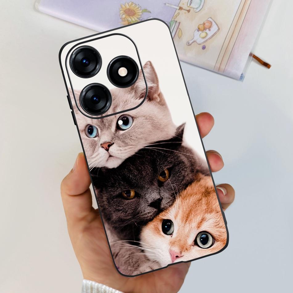 Phone Case For Tecno Spark 10 10C 2023 Fashion Flower Cat Butterfly Soft Silicone TPU Cases For Tecno Spark10 Spark10c KI5q KI5k