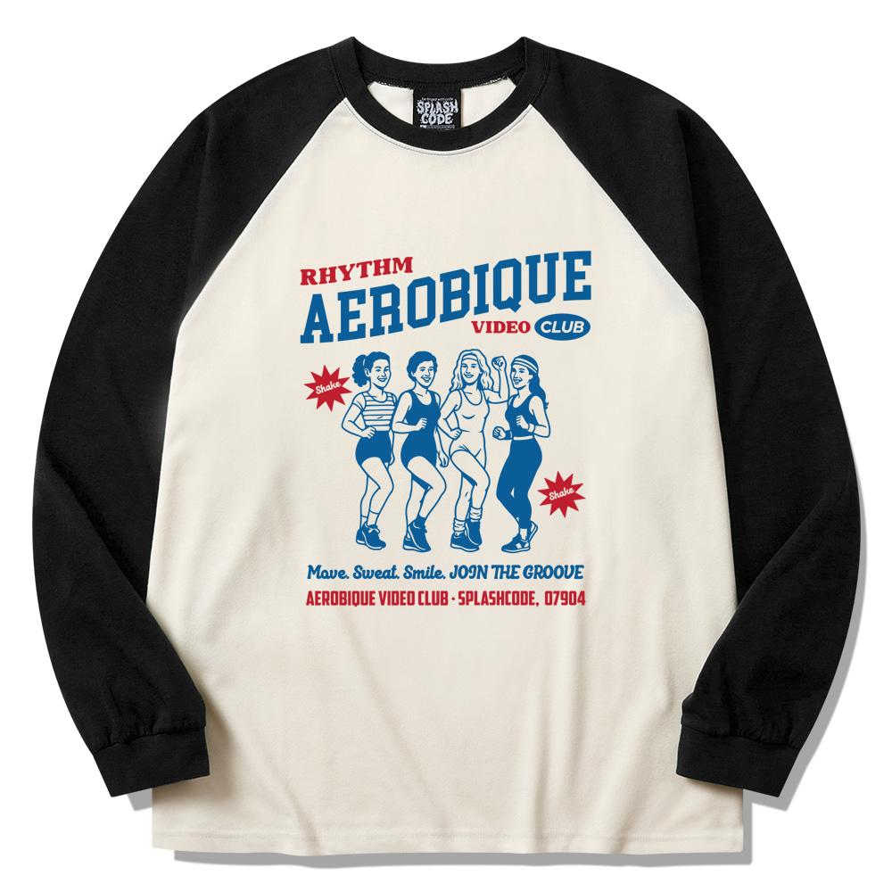 Seupeullaesikodeu Raglan Long Sleeve Cream - Aerobics Video Club