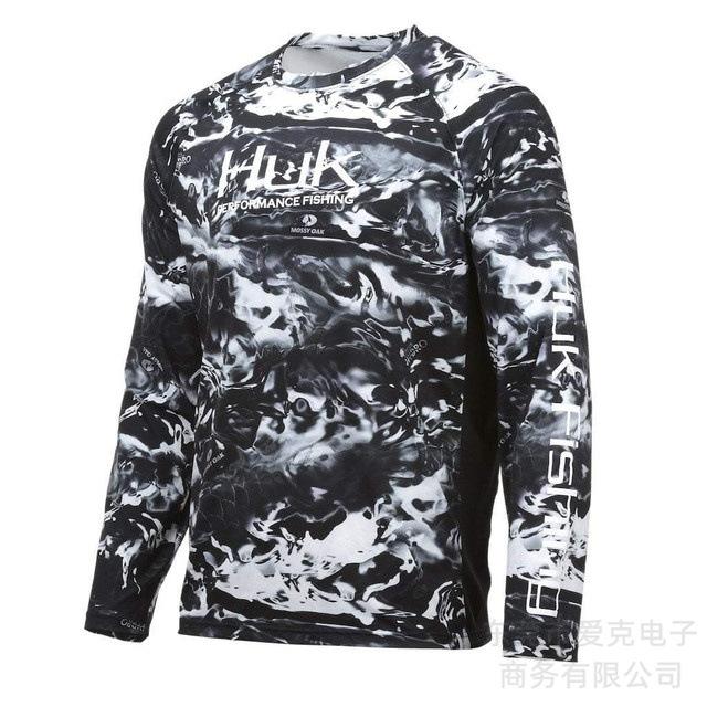 HUK combinaison de pêche été hommes protection solaire sports de plein air chemise de pêche séchage rapide manches longues T-shirt léger respirant haut